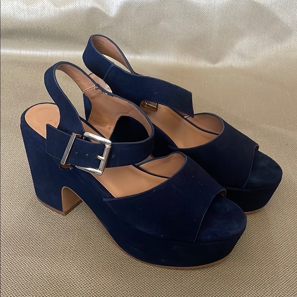 Aldo Shoes - Aldo Blue Suede Platform Sandals Size 7 eu 37.5